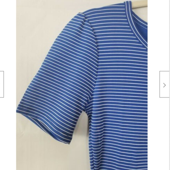 LuLaRoe Amelia Blue & White Striped Dress - Picture 3 of 6